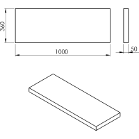 Sapho AVICE deska 100x36cm, cement AV1067