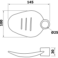 Aqualine Mýdlenka pro sprchovou tyč 25mm, plast 11447