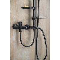 Aqualine Mýdlenka pro sprchovou tyč 25mm, ABS/černá mat NDSL435-2