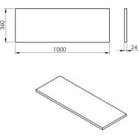 Sapho PLATO deska Rockstone 1000x24x360mm, bílá mat PL106-0101