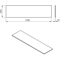 Sapho PLATO deska Rockstone 1900x24x500mm, bílá mat PL190-0101