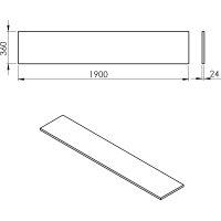 Sapho PLATO deska Rockstone 1900x24x360mm, bílá mat PL196-0101