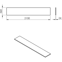 Sapho PLATO deska Rockstone 2100x24x360mm, bílá mat PL216-0101