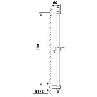 Sapho Sprchová tyč s vývodem vody, posuvný držák, 720mm, chrom 1202-08