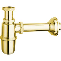 Sapho RETRO umyvadlový sifon 5/4", odpad 32 mm, zlato 9595