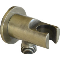 Sapho Držák sprchy kulatý, pevný, s vyústěním, bronz 981M6