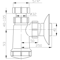 Bruckner Umyvadlový sifon 5/4", DN40, bílá 151.109.0