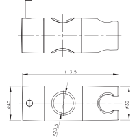 Sapho Držák pro sprchovou tyč 23mm, ABS/zlato NDSZ139