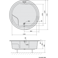 Polysan ROYAL ROUND kulatá vana s konstrukcí 172x172x49cm, bílá 73211