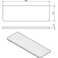 Sapho Police 900x100x8mm, čiré sklo 23485