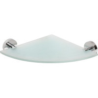 Sapho X-ROUND E skleněná polička rohová 235x255mm, chrom XR603
