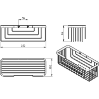 Gedy SMART police, 252x86x102mm, černá mat 2419-14