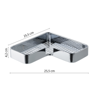 Gedy IL GIGLIO rohová police do sprchy, 255x42x255mm, chrom A98313