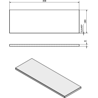 Sapho Police 300x100x8mm, mléčné sklo 22479