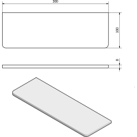 Sapho Police 300x100x8mm, čiré sklo 23479