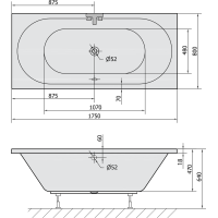 Polysan VIVA B SLIM obdélníková vana 175x80x47cm, bílá 88119S