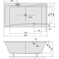 Polysan QUEST SLIM obdélníková vana 180x100x49cm, bílá 78511S