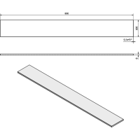 Sapho Police 800x100x8mm, mléčné sklo 22484