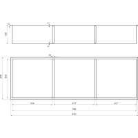 Polysan INSERTA zapuštěná police do obkladu, 270x810 mm, nerez, antracit 1301-27B