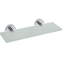 Sapho X-ROUND E skleněná polička 300x130mm, mléčné sklo, chrom XR601