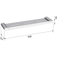 Sapho FLORI polička 508x25x127mm, černá mat RF016/15