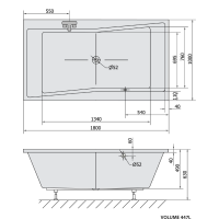 Polysan QUEST obdélníková vana 180x100x49cm, ivory 78511.40