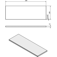 Sapho Police 200x100x8mm, mléčné sklo 22478