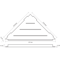 Sapho SMART rohová police do spár 297x15x210mm, černá mat XJ615B