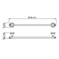 Gedy NEVIS držák ručníků 600x82mm, chrom NV216013