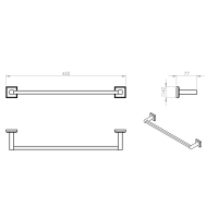 Gedy COLORADO držák ručníků 450x80mm, chrom 692145