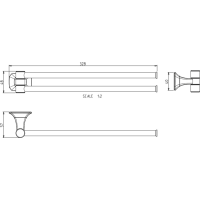 METAFORM AIDA dvojitý držák ručníků otočný 320mm, chrom AI021