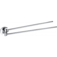 Sapho X-ROUND dvojitý držák ručníků otočný 420mm, chrom XR405