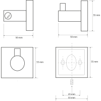 Sapho X-SQUARE háček, chrom XQ203