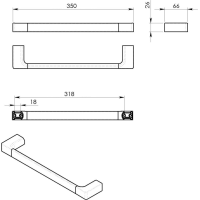Gedy PIRENEI držák ručníků 350x66mm, zlato PI213587