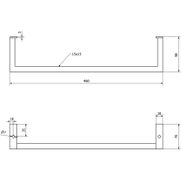 Sapho HANG držák ručníků pod umyvadlo 460x98mm, černá mat HG460