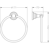 Sapho DIAMOND držák ručníků kruh, bronz 1318-06