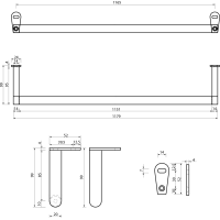 GSI NORM čelní držák ručníků 125cm, chrom PASAND125