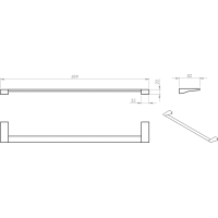 Gedy GLAMOUR držák ručníků 600x82mm, chrom 572160