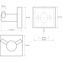 Sapho X-SQUARE dvojháček, chrom XQ201
