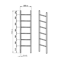 Gedy BAMBUS sušák ručníků 500x1900x40mm, bambus 1031