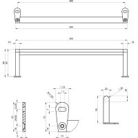 GSI KUBE X držák ručníků 45cm, pro umyvadlo 9485, chrom PAKUBEX45