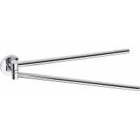 Sapho X-ROUND dvojitý držák ručníků otočný 420mm, chrom XR405