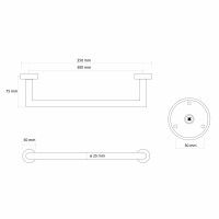 Sapho X-ROUND GOLD držák ručníků 300x65mm, zlato mat XR400GB