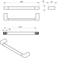 Gedy PIRENEI držák ručníků 450x66mm, zlato mat PI214588