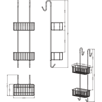 Aqualine CHROM LINE police do sprchy závěsná, 220x700x200 mm, chrom 37007