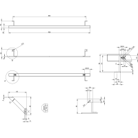 GSI PURA čelní držák ručníků 102cm, chrom PAPRD102