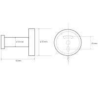 Sapho X-ROUND BLACK háček, černá XR203B