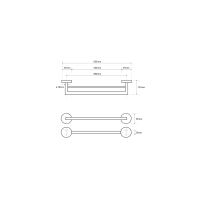 Sapho X-ROUND dvojitý držák ručníků 600x121mm, chrom XR401
