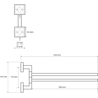 Sapho X-SQUARE dvojitý držák ručníků otočný 420mm, chrom XQ405