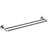 Sapho X-ROUND E dvojitý držák ručníků 600x110mm, chrom XR423